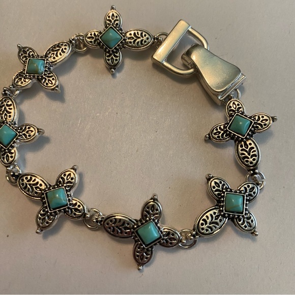 Silver Bracelet Crosses With Turquoise Stones - Picture 8 of 11
